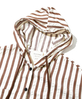 go slow caravan(ゴースローキャラバン) |NUEVO BLANCA/ヌエヴォブランカ ストライプサッカー布帛シャツパーカー (WOMENS)