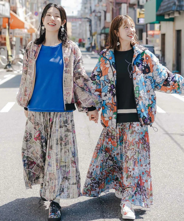 go slow caravan(ゴースローキャラバン) |ScoLar/スカラー 柄メタリックプリーツSK (WOMENS)