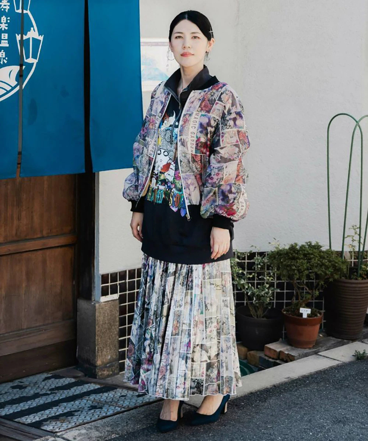 go slow caravan(ゴースローキャラバン) |ScoLar/スカラー 柄メタリックプリーツSK (WOMENS)