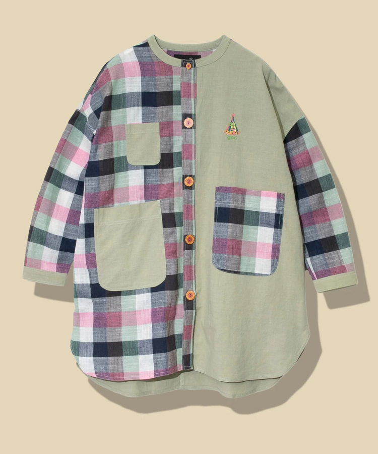 go slow caravan(ゴースローキャラバン) |ビッグチェック切替クルーJK (WOMENS)