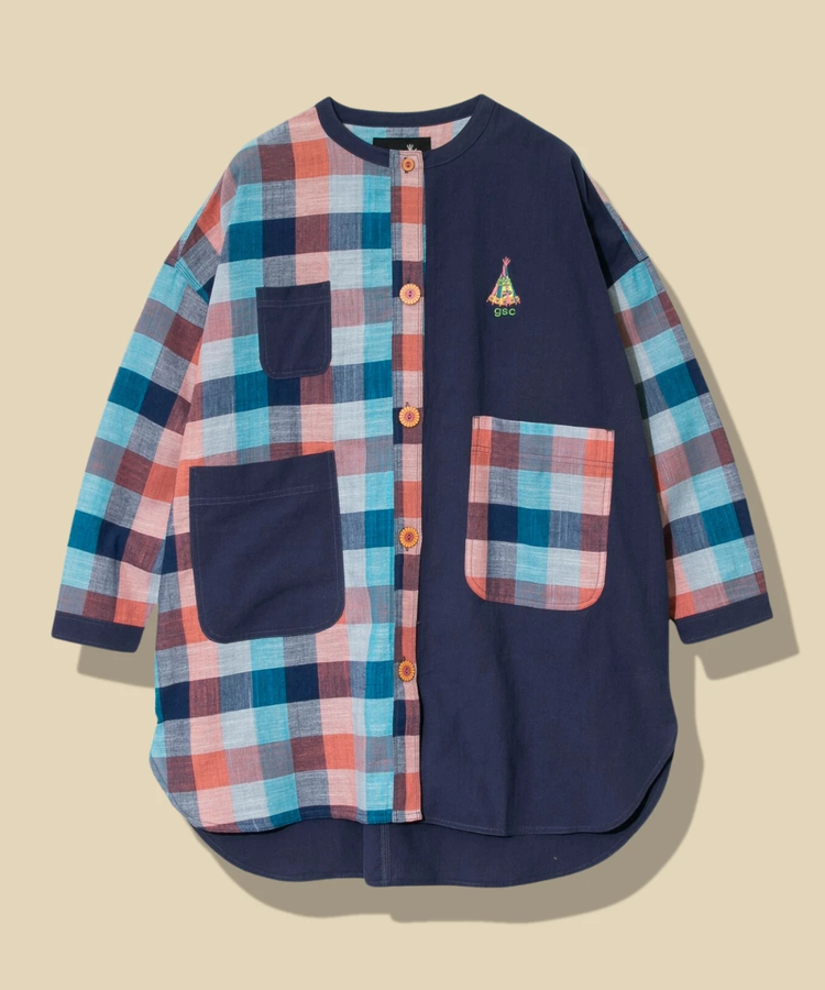 go slow caravan(ゴースローキャラバン) |ビッグチェック切替クルーJK (WOMENS)