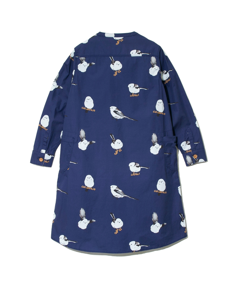 go slow caravan(ゴースローキャラバン) |シマエナガ ノーカラーシャツワンピース (WOMENS)