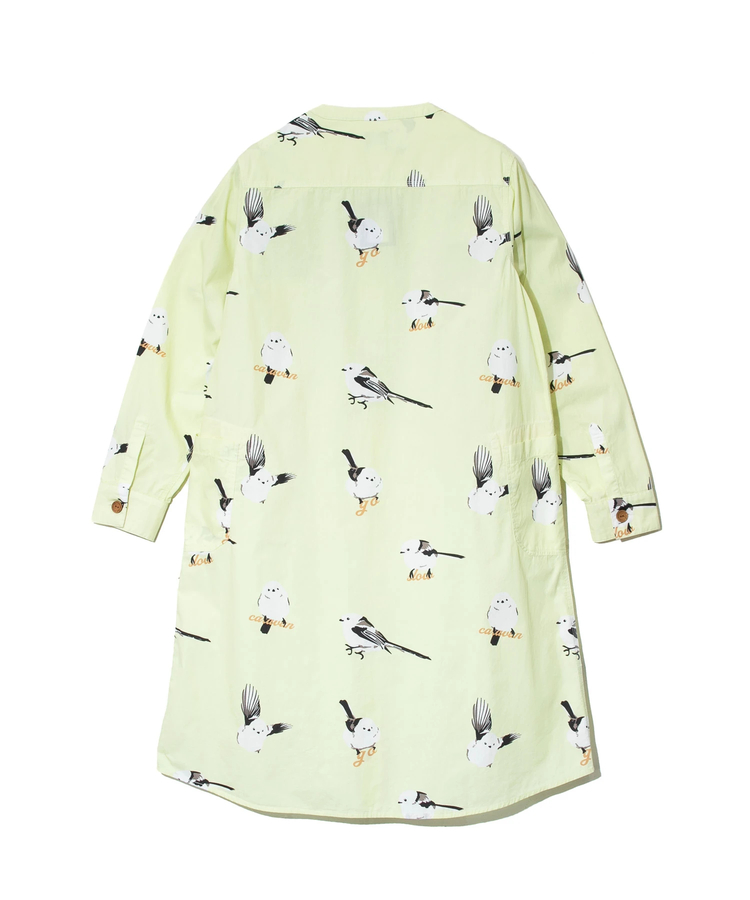 go slow caravan(ゴースローキャラバン) |シマエナガ ノーカラーシャツワンピース (WOMENS)