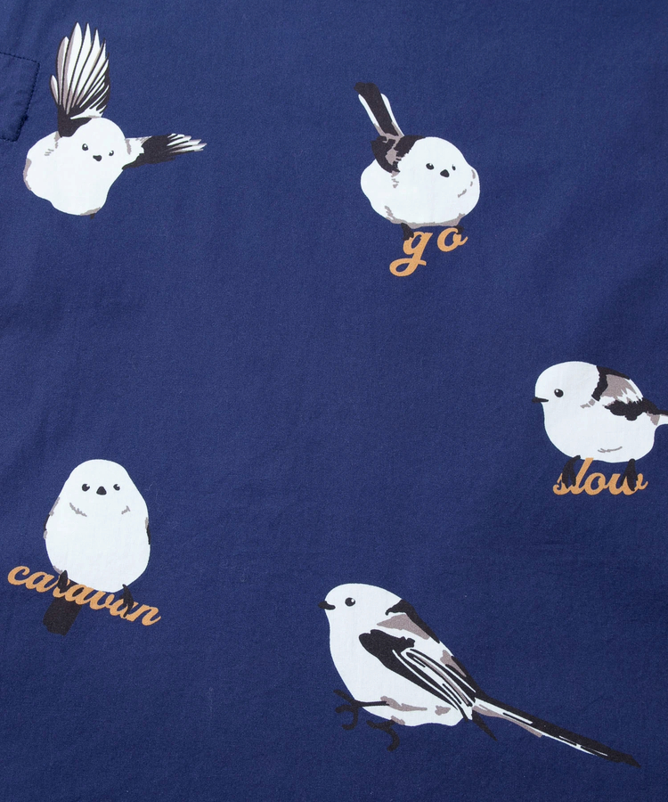 go slow caravan(ゴースローキャラバン) |シマエナガ ノーカラーシャツワンピース (WOMENS)