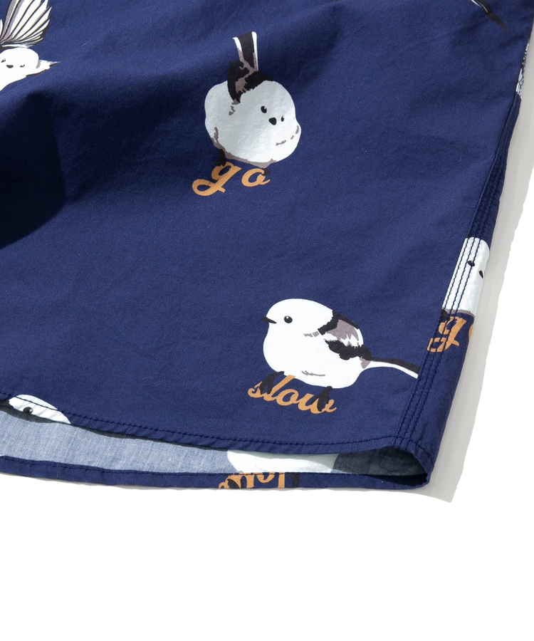 go slow caravan(ゴースローキャラバン) |シマエナガ ノーカラーシャツワンピース (WOMENS)