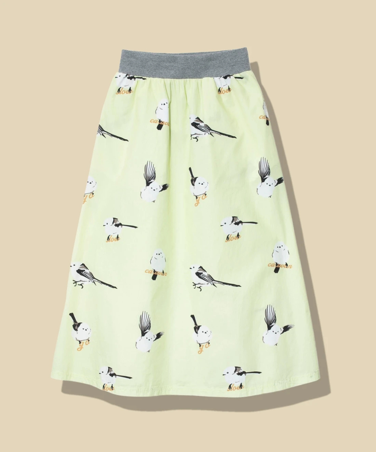 go slow caravan(ゴースローキャラバン) |シマエナガ ウエストリブフレアスカート (WOMENS)