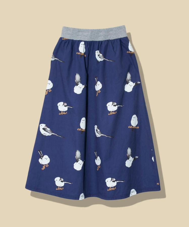go slow caravan(ゴースローキャラバン) |シマエナガ ウエストリブフレアスカート (WOMENS)