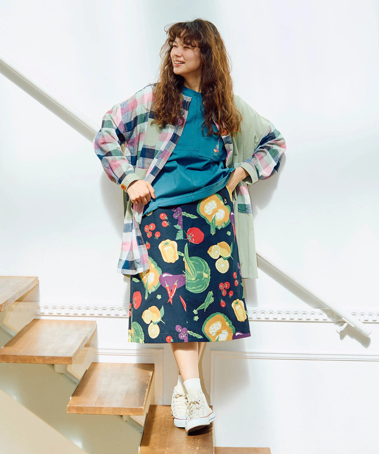 go slow caravan(ゴースローキャラバン) |キャンバスベジタブルフルーツスカート (WOMENS)