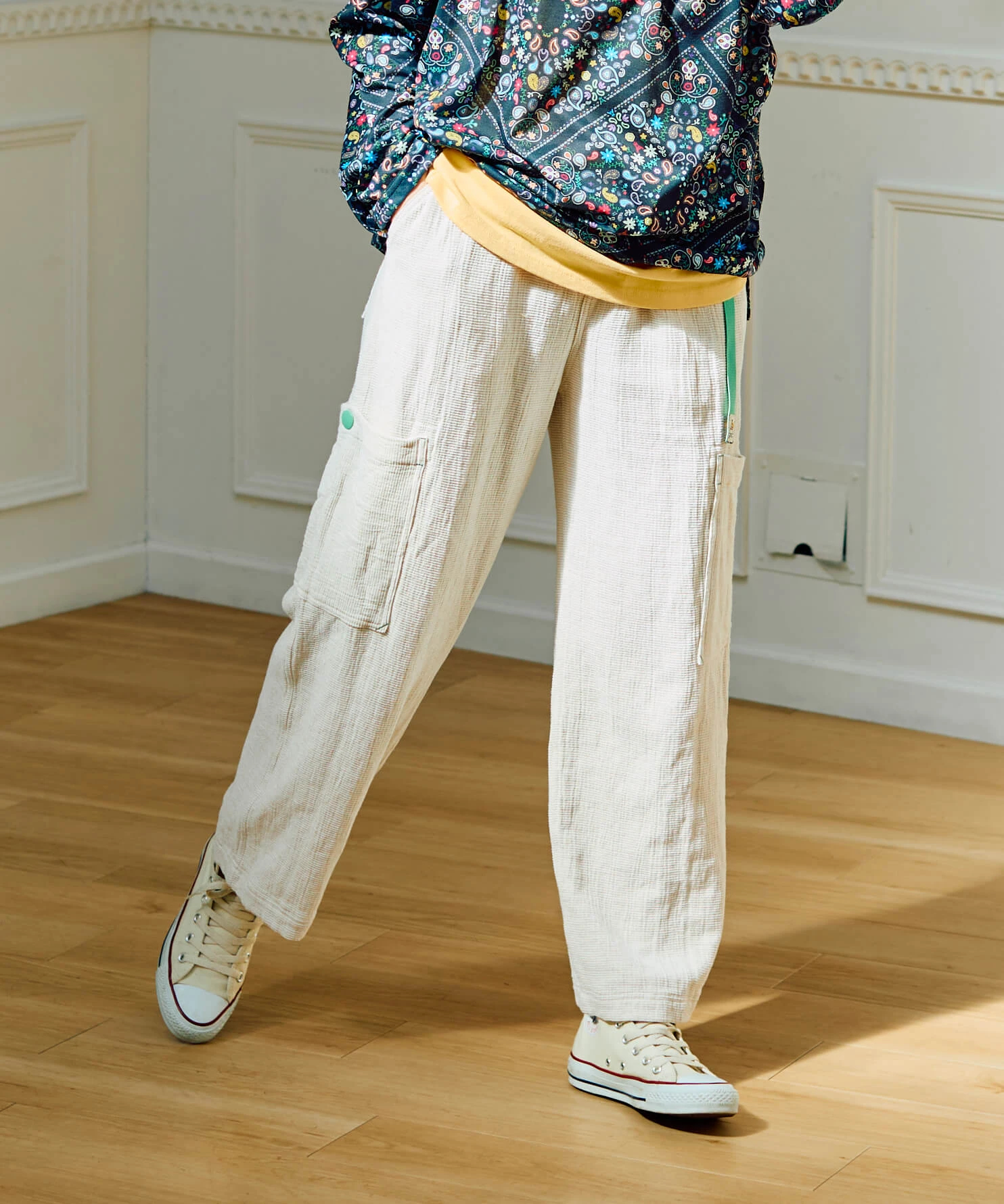 C/L/Rカラーステッチサイドポケットパンツ (WOMENS