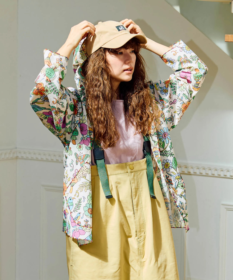 go slow caravan(ゴースローキャラバン) |N/Cクレイジー ハッピーフラワーリングボタンパーカーJK (WOMENS)