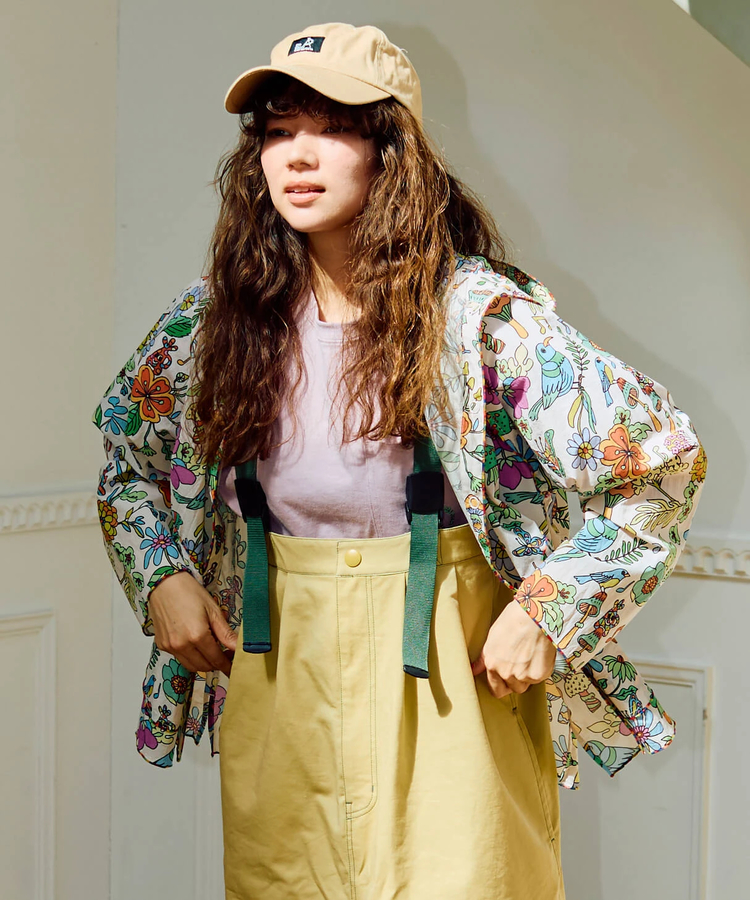 go slow caravan(ゴースローキャラバン) |N/Cクレイジー ハッピーフラワーリングボタンパーカーJK (WOMENS)