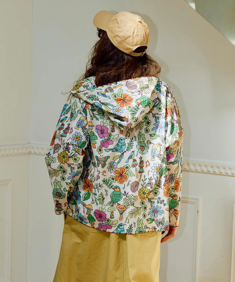 go slow caravan(ゴースローキャラバン) |N/Cクレイジー ハッピーフラワーリングボタンパーカーJK (WOMENS)