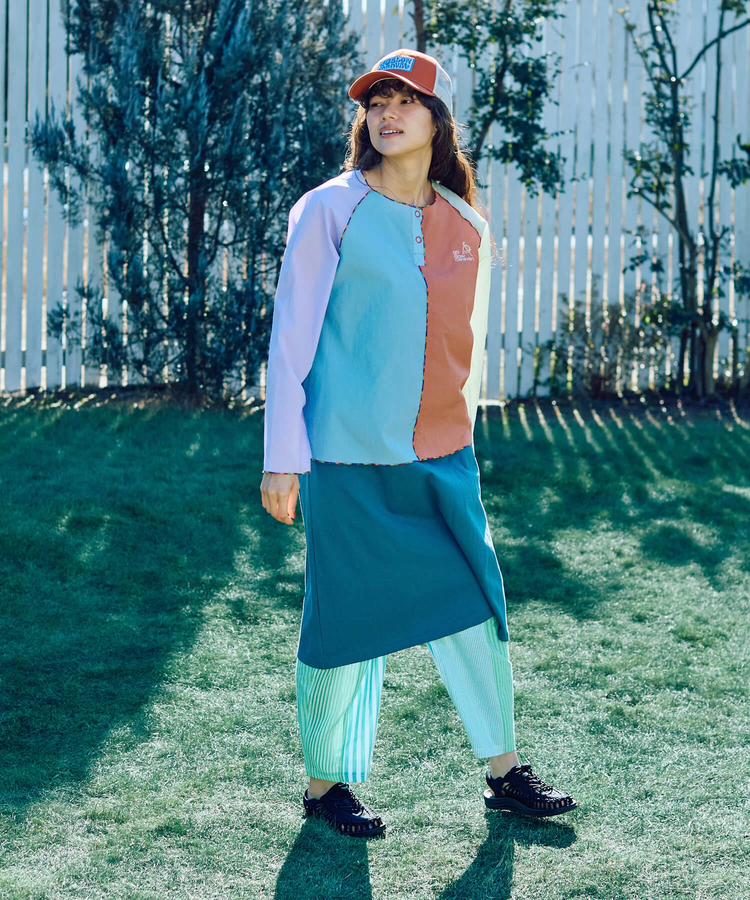 go slow caravan(ゴースローキャラバン) |N/Cクレイジー ハッピーフラワーヘンリープルオーバー (WOMENS)