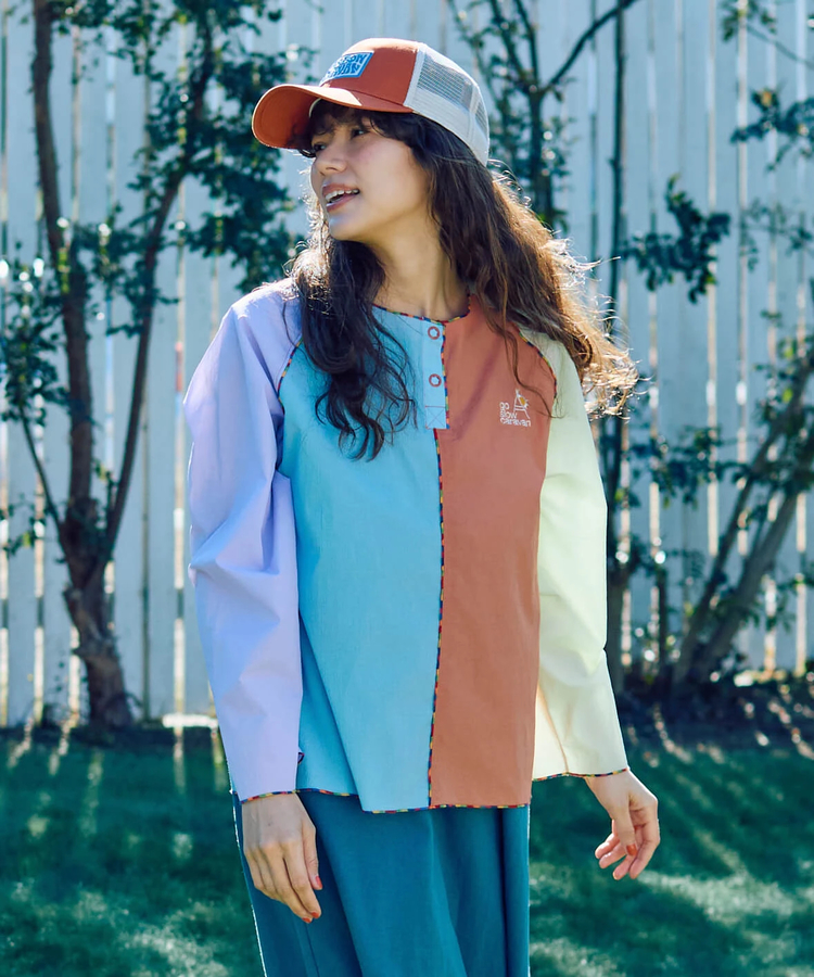 go slow caravan(ゴースローキャラバン) |N/Cクレイジー ハッピーフラワーヘンリープルオーバー (WOMENS)