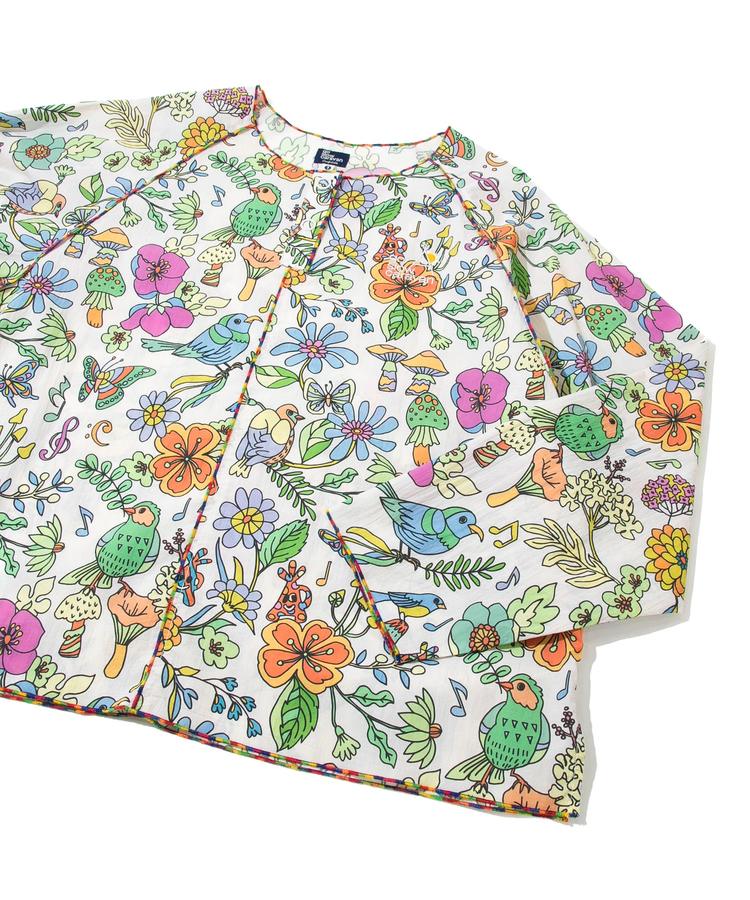 go slow caravan(ゴースローキャラバン) |N/Cクレイジー ハッピーフラワーヘンリープルオーバー (WOMENS)