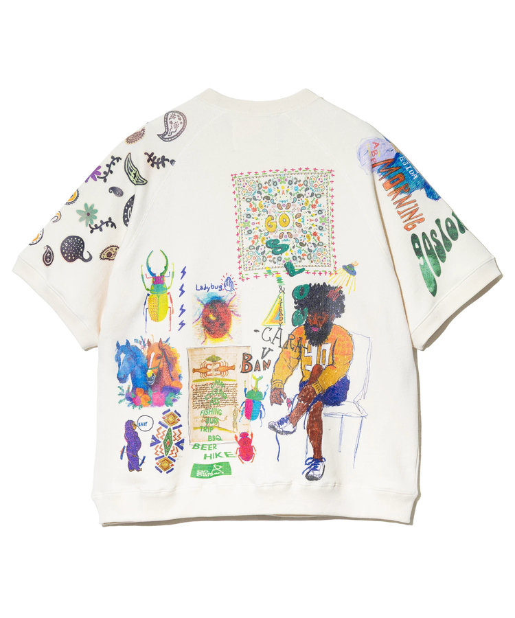 go slow caravan(ゴースローキャラバン) |UNIQUEインレイ 落書きMIX ラグラン TEE (MENS)