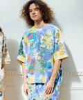 go slow caravan(ゴースローキャラバン) |UNIQUEインレイ 落書きMIX ラグラン TEE TIE DYE (MENS)