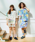 go slow caravan(ゴースローキャラバン) |UNIQUEインレイ 落書きMIX ラグラン TEE TIE DYE (MENS)