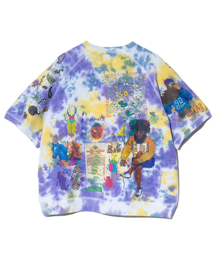 go slow caravan(ゴースローキャラバン) |UNIQUEインレイ 落書きMIX ラグラン TEE TIE DYE (MENS)