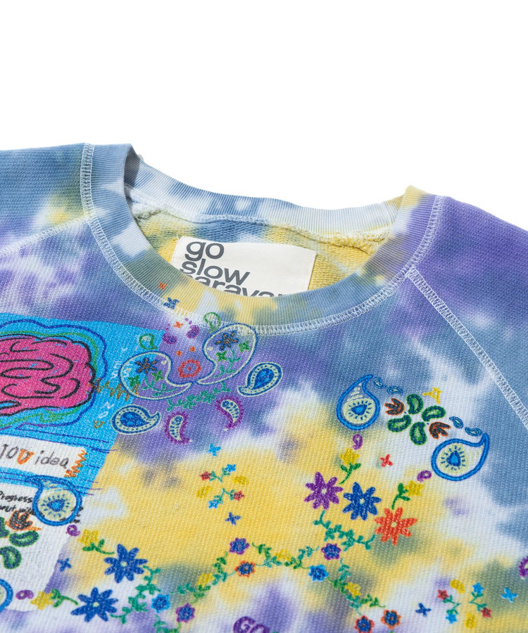 go slow caravan(ゴースローキャラバン) |UNIQUEインレイ 落書きMIX ラグラン TEE TIE DYE (MENS)