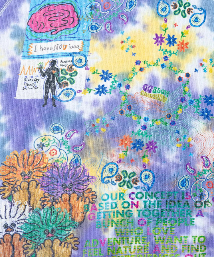 go slow caravan(ゴースローキャラバン) |UNIQUEインレイ 落書きMIX ラグラン TEE TIE DYE (MENS)