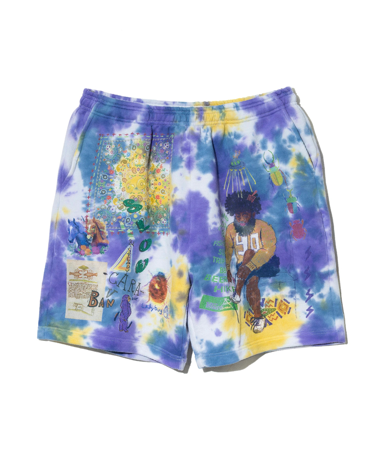 go slow caravan(ゴースローキャラバン) |UNIQUEインレイ 落書きMIX ショートパンツ TIE DYE (MENS)