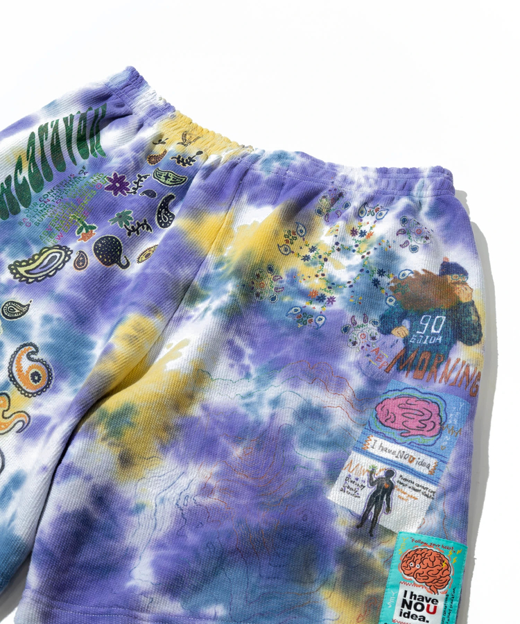 go slow caravan(ゴースローキャラバン) |UNIQUEインレイ 落書きMIX ショートパンツ TIE DYE (MENS)