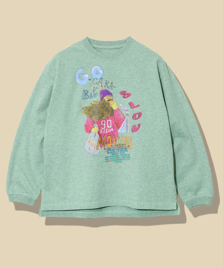 go slow caravan(ゴースローキャラバン) |メランジェ G/D EJIDAI MAN ロングスリーブ BIG TEE (MENS)