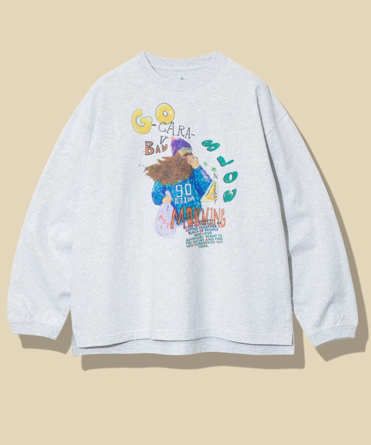 go slow caravan(ゴースローキャラバン) |メランジェ G/D EJIDAI MAN ロングスリーブ BIG TEE (MENS)
