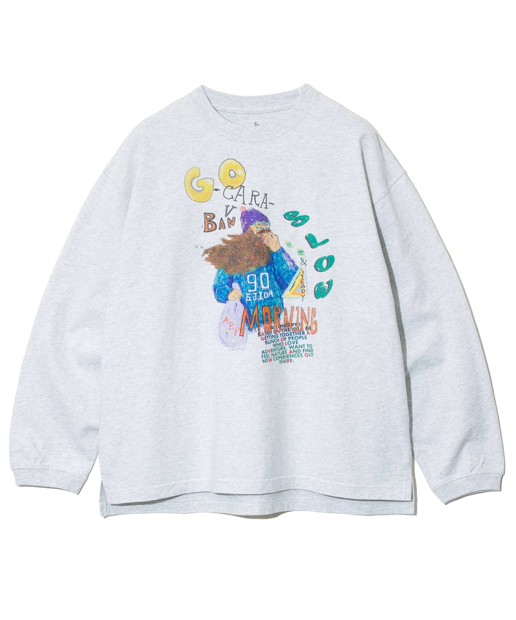 go slow caravan(ゴースローキャラバン) |メランジェ G/D EJIDAI MAN ロングスリーブ BIG TEE (MENS)