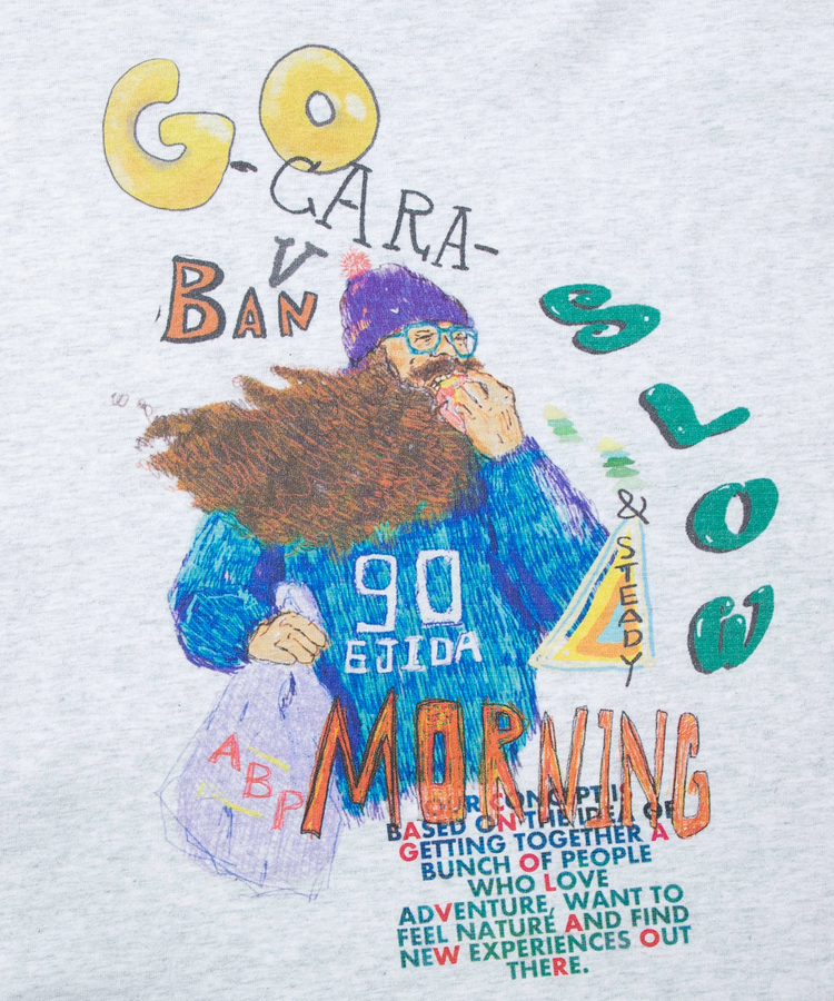 go slow caravan(ゴースローキャラバン) |メランジェ G/D EJIDAI MAN ロングスリーブ BIG TEE (MENS)