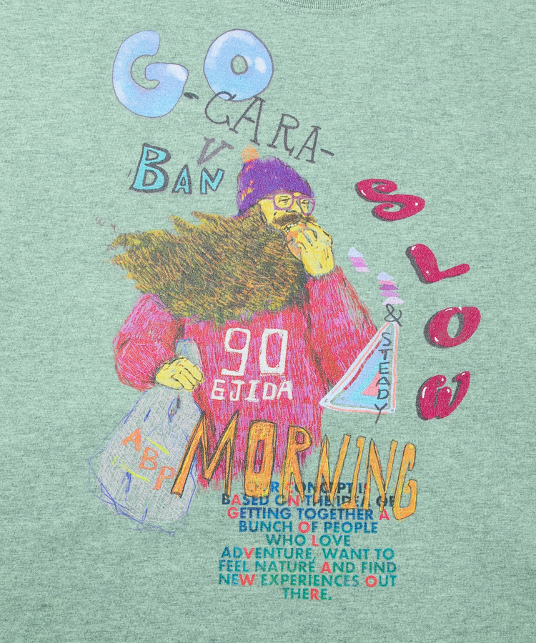 go slow caravan(ゴースローキャラバン) |メランジェ G/D EJIDAI MAN ロングスリーブ BIG TEE (MENS)