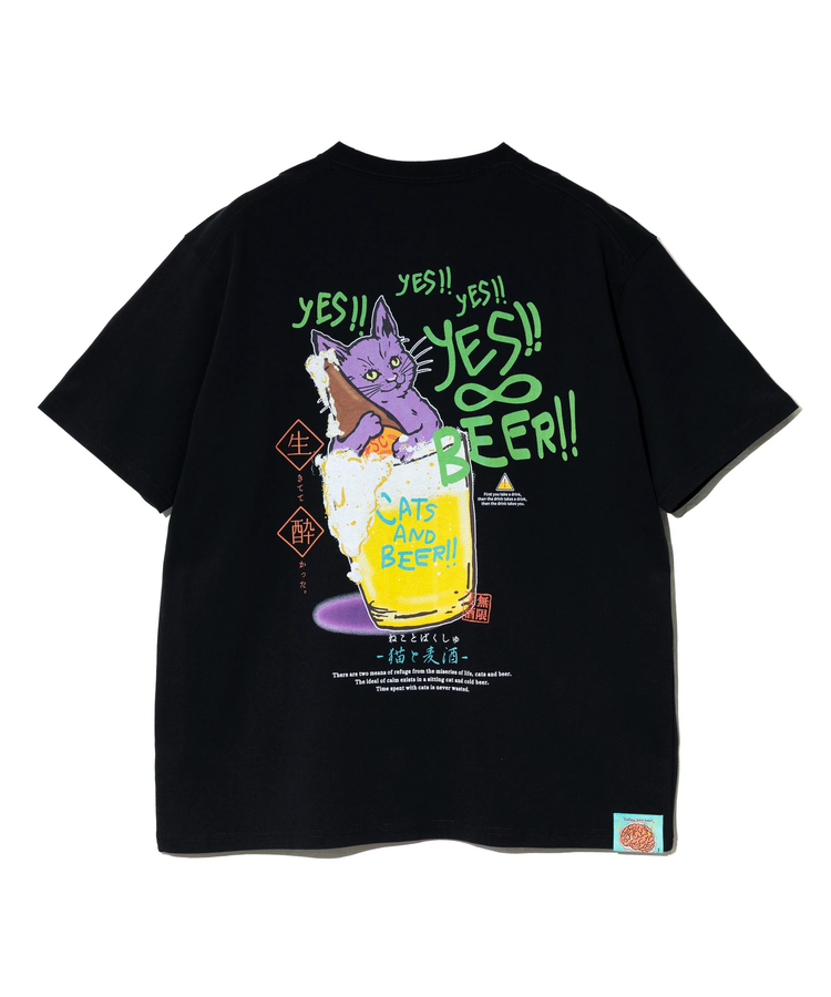 go slow caravan(ゴースローキャラバン) |RAY綿 猫と麦酒TEE~無限麦酒2~ (MENS/WOMENS)