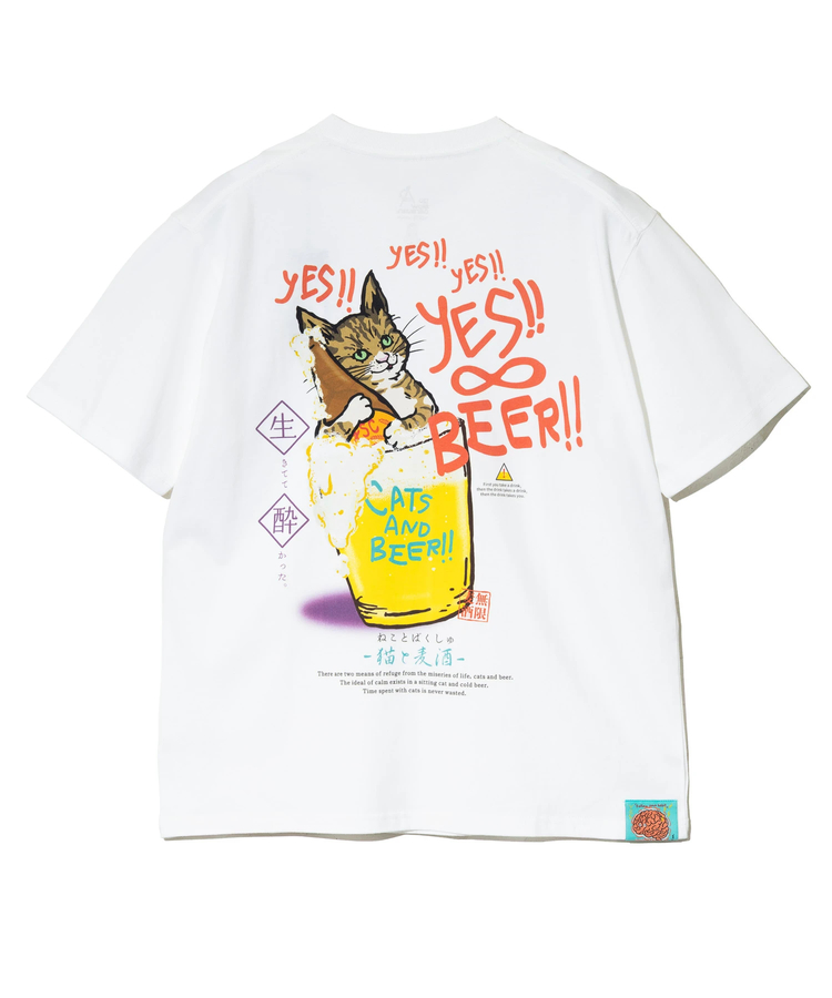 go slow caravan(ゴースローキャラバン) |RAY綿 猫と麦酒TEE~無限麦酒2~ (MENS/WOMENS)