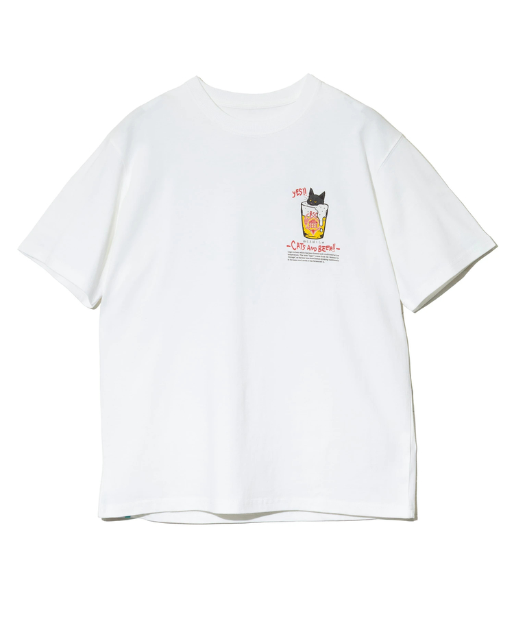 go slow caravan(ゴースローキャラバン) |RAY綿 猫と麦酒TEE~麦酒風呂2~ (MENS/WOMENS)