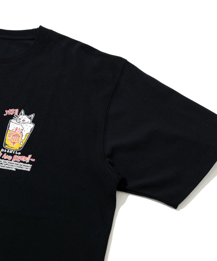 go slow caravan(ゴースローキャラバン) |RAY綿 猫と麦酒TEE~麦酒風呂2~ (MENS/WOMENS)