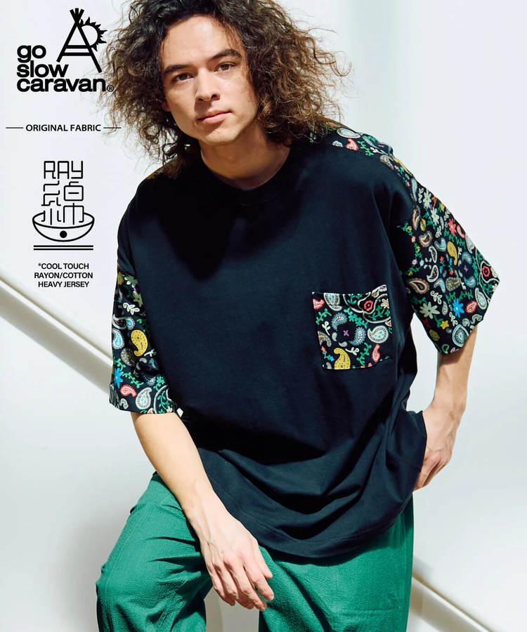go slow caravan(ゴースローキャラバン) |RAY綿 アクティブパターン切替 ペイズリー PKT BIG TEE (MENS/WOMENS)