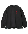 go slow caravan(ゴースローキャラバン) |メランジェ G/D 猫と麦酒 ロングスリーブ BIG TEE (MENS/WOMENS)