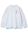 go slow caravan(ゴースローキャラバン) |メランジェ G/D 猫と麦酒 ロングスリーブ BIG TEE (MENS/WOMENS)