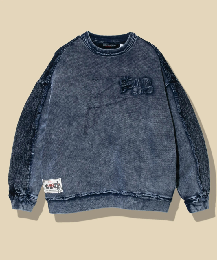 go slow caravan(ゴースローキャラバン) |MIX FAB ルーズスウェットプルオーバー HARD PIGMENT DYE (MENS)