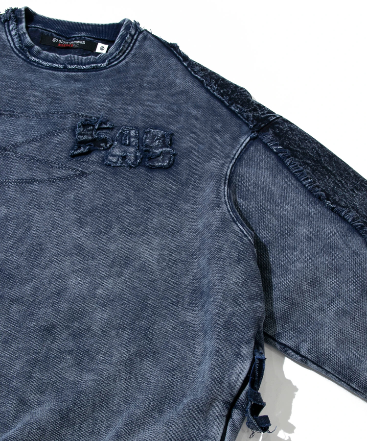 go slow caravan(ゴースローキャラバン) |MIX FAB ルーズスウェットプルオーバー HARD PIGMENT DYE (MENS)