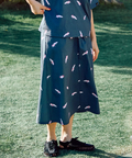 go slow caravan(ゴースローキャラバン) |ストレッチサッカー総柄プリントイージースカート (WOMENS)