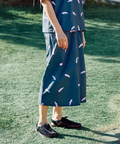go slow caravan(ゴースローキャラバン) |ストレッチサッカー総柄プリントイージースカート (WOMENS)