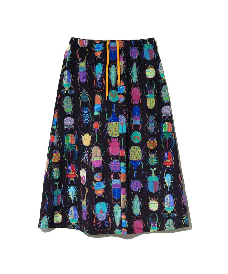 go slow caravan(ゴースローキャラバン) |ストレッチサッカー総柄プリントイージースカート (WOMENS)