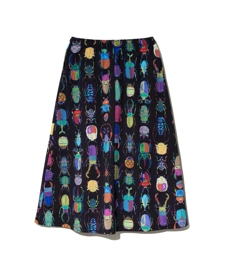 go slow caravan(ゴースローキャラバン) |ストレッチサッカー総柄プリントイージースカート (WOMENS)