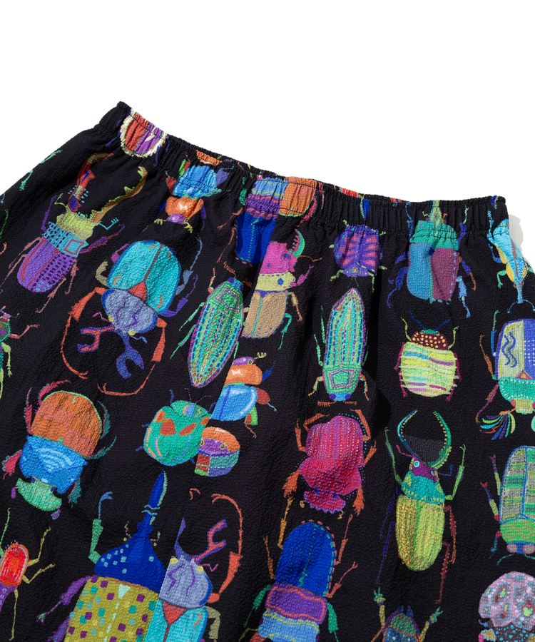 go slow caravan(ゴースローキャラバン) |ストレッチサッカー総柄プリントイージースカート (WOMENS)