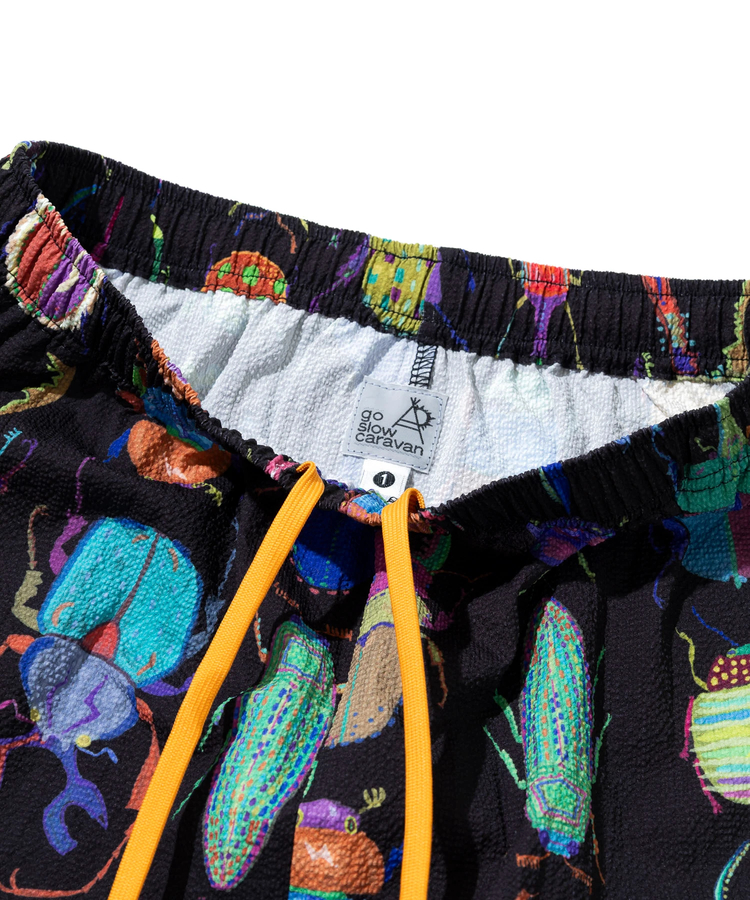 go slow caravan(ゴースローキャラバン) |ストレッチサッカー総柄プリントイージースカート (WOMENS)