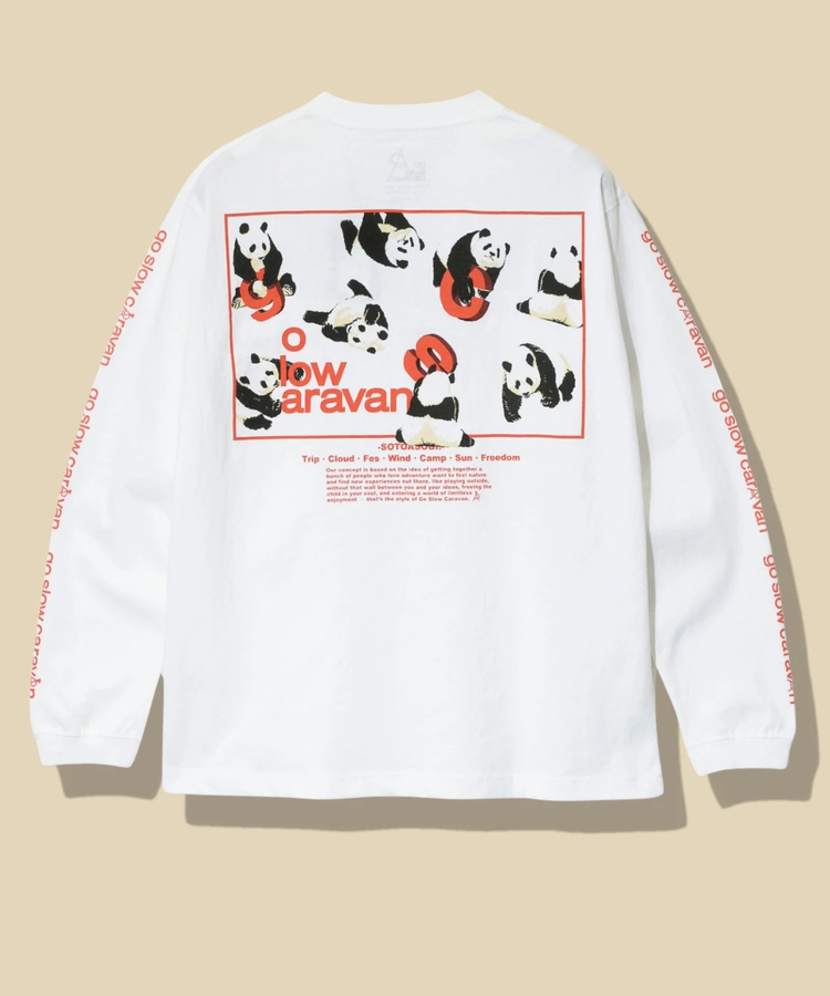 go slow caravan(ゴースローキャラバン) |USA/C スクエアLOGOバックプリント ロングスリーブ TEE (MENS)