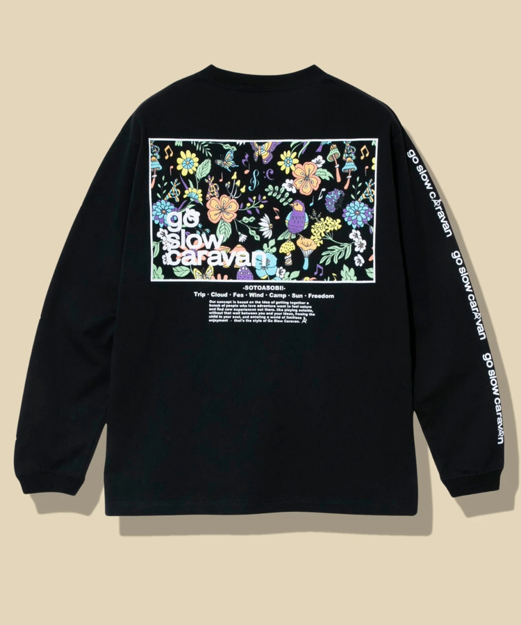 go slow caravan(ゴースローキャラバン) |USA/C スクエアLOGOバックプリント ロングスリーブ TEE (MENS)
