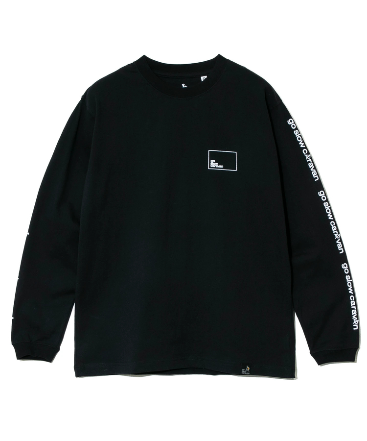 go slow caravan(ゴースローキャラバン) |USA/C スクエアLOGOバックプリント ロングスリーブ TEE (MENS)